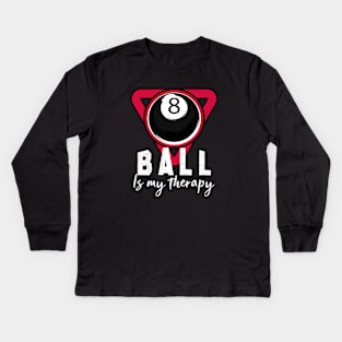 8ball is my therapy Kids Long Sleeve T-Shirt